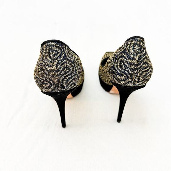 Sebastian CLIO Studded Patterned Open Toe Heeled Platform Shoes Size 38 Italy - Picture 3 of 6